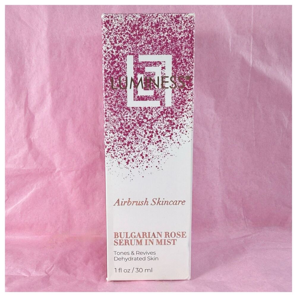 Luminess Airbrush Bulgarian Rose Serum NIB Sealed Glow Mist Hyaluronic Acid